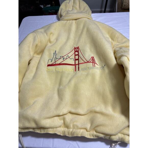 CHENERAL San Francisco Reversible Jacket Removable Hood Adult size Small Yellow - Picture 11 of 13